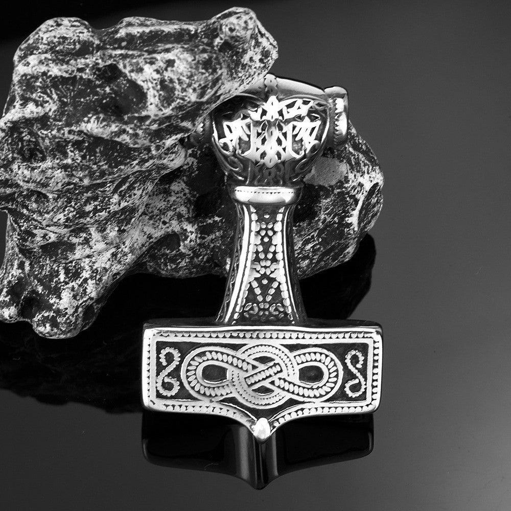 Planderful Thor Hammer Pendant Personalized Viking Necklace For Men Titanium Steel Bold Trendsetter Jewelry