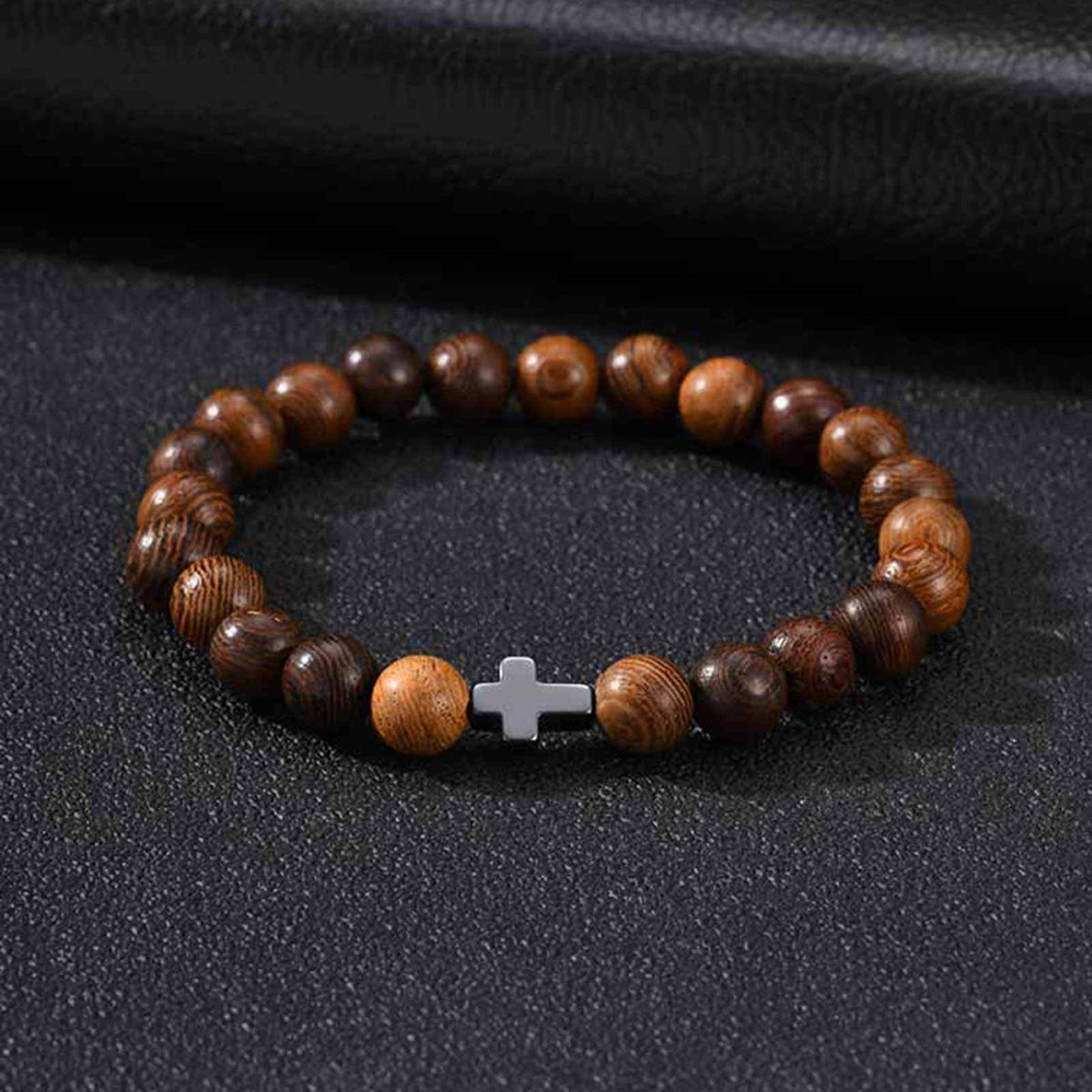 Cross Black Stainless Steel Bracelet Unisex
