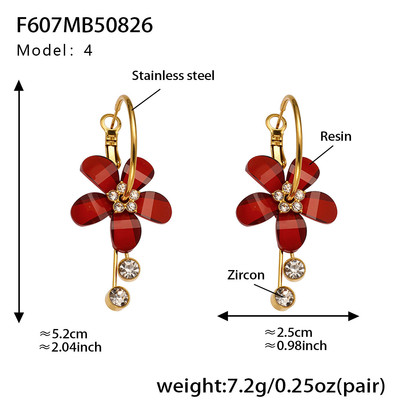 Planderful Camellia Zircon Tassel Earrings Women Stainless