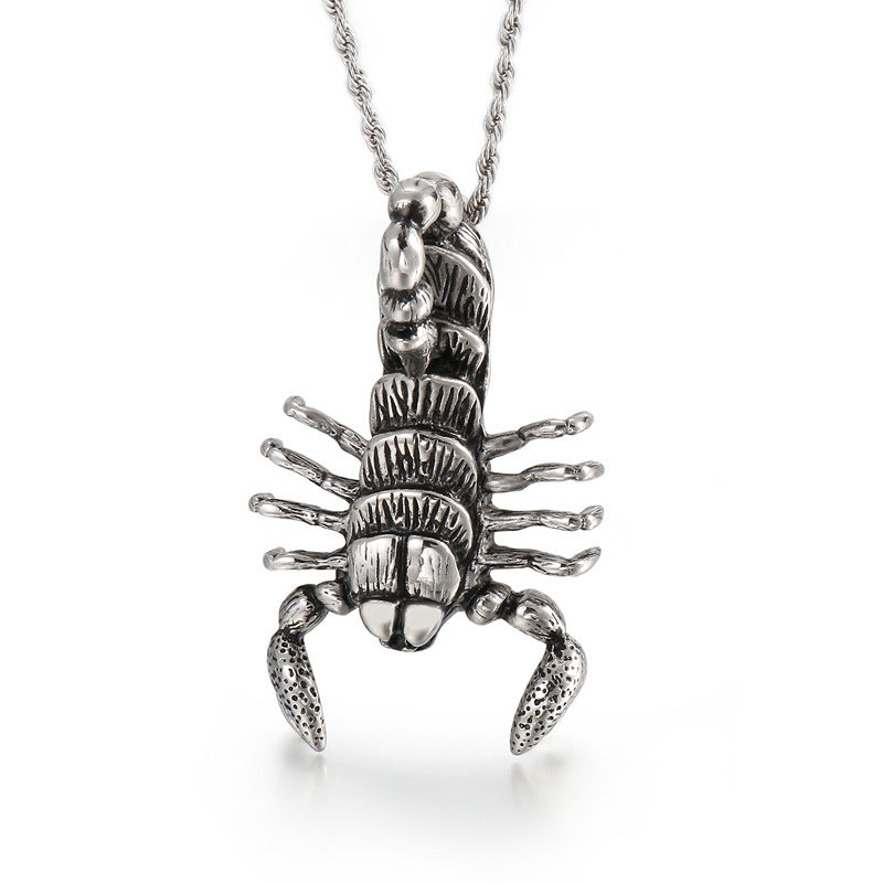 Retro Scorpion Pendant Necklace for Men - Titanium Steel Jewelry Piece