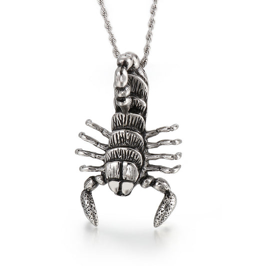 Retro Scorpion Pendant Necklace for Men - Titanium Steel Jewelry Piece