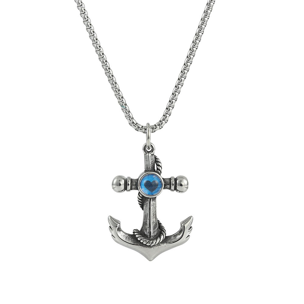 European and American Stainless Steel Anchor Pendant for Men