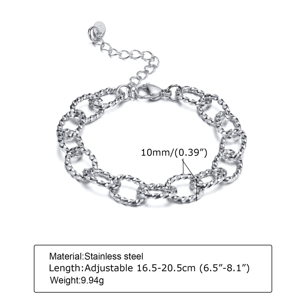 Braided Stainless Steel Bracelet Unisex