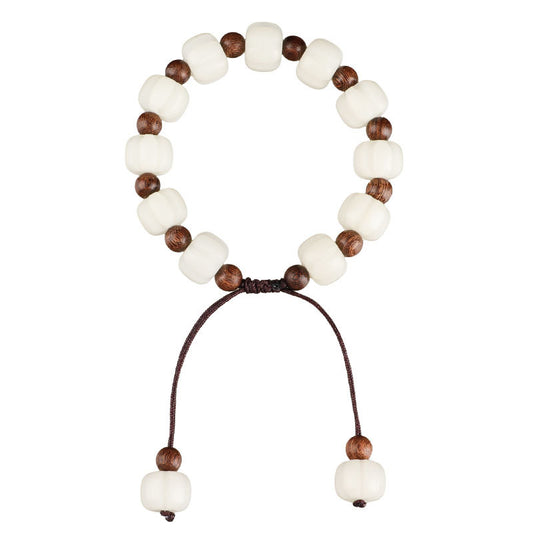 Fortune's Favor Sterling Silver Bracelet with White Jade and Sandalwood
