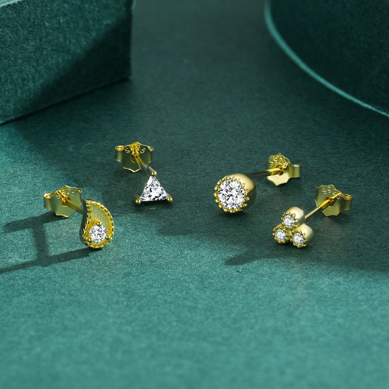 925 Sterling Silver Petite Zircon Earrings