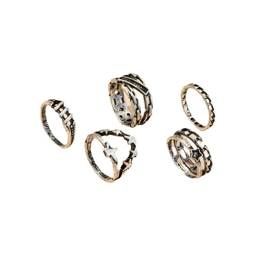 Silver Retro Ring Set with European and American Inspired Designs