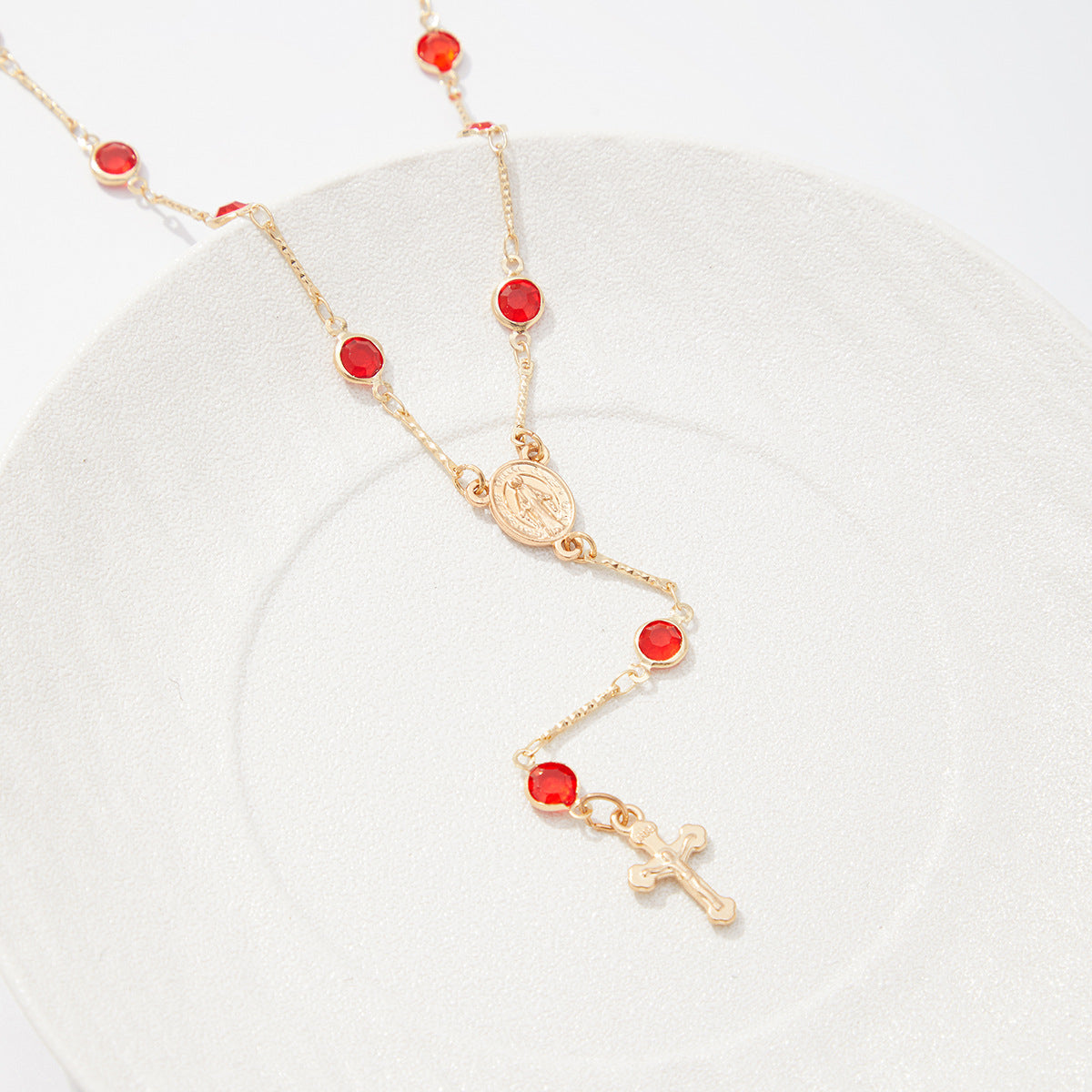 European and American cross-border personalized versatile zircon-encrusted cross pendant necklace, temperament stacked with cold ins long jewelry