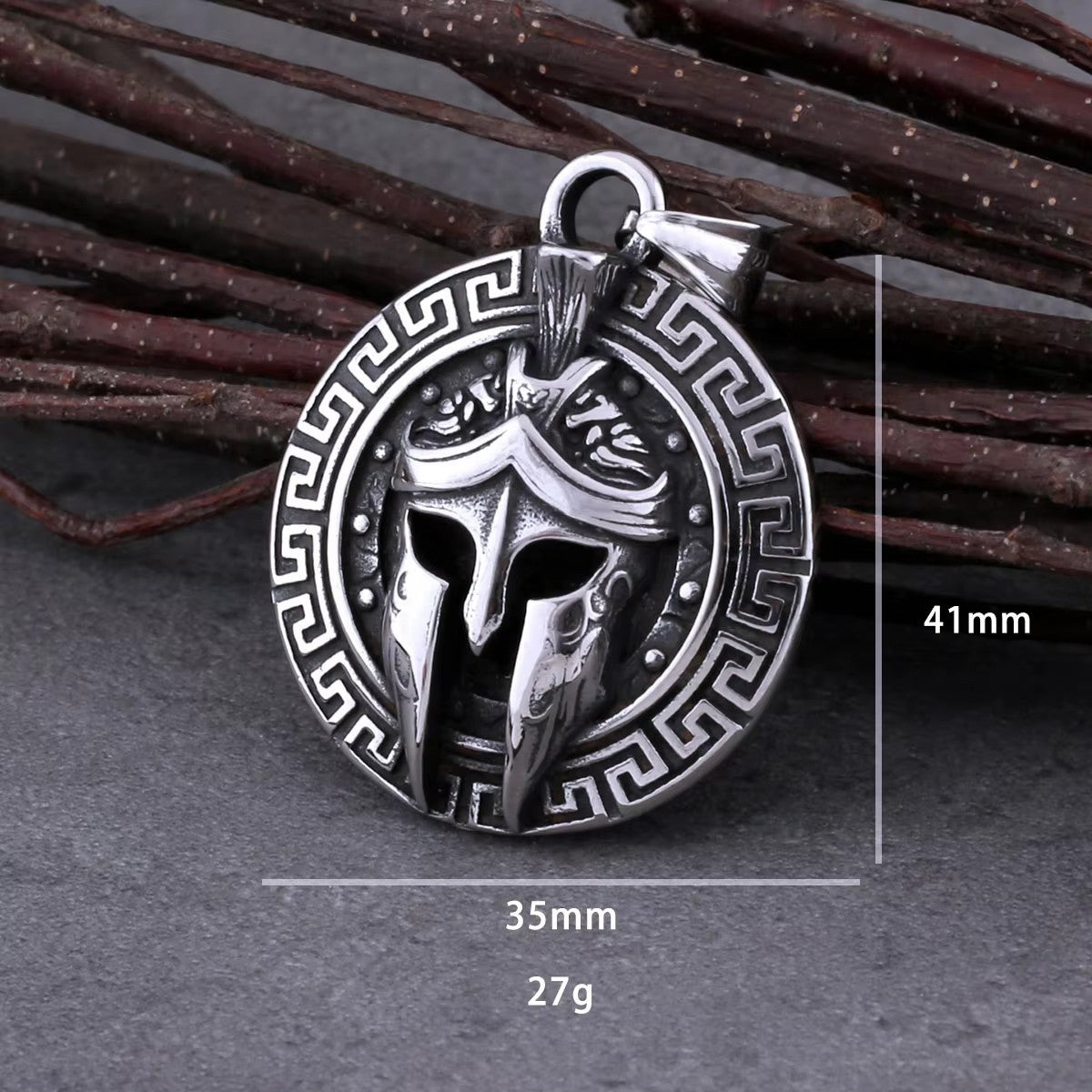 1. Planderful Titanium Steel Necklace For Men With Spartan Mask Pendant Retro Street Style