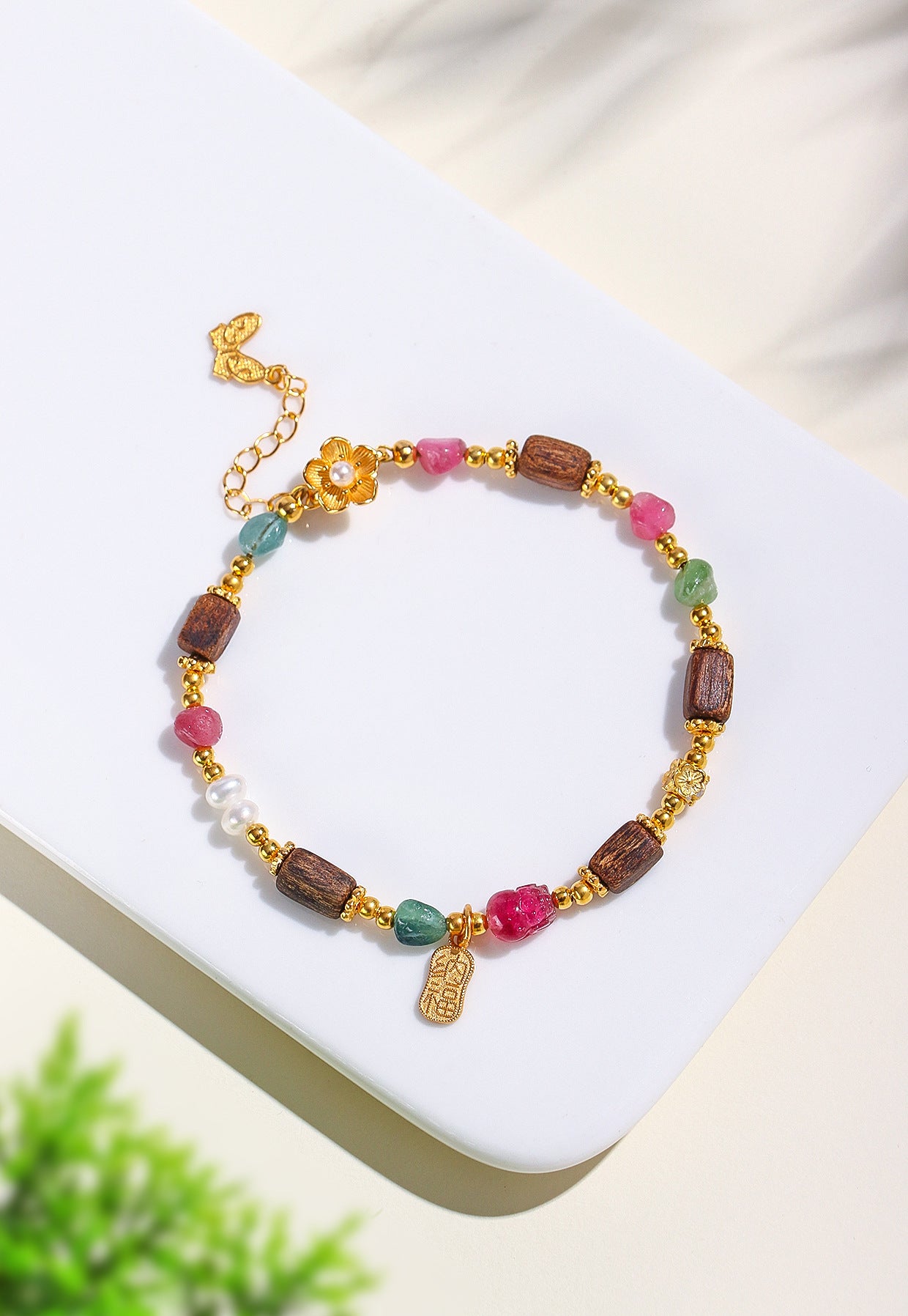 Planderful Fortune's Favor Bracelet – Premium Tourmaline and Natural Pearl Design