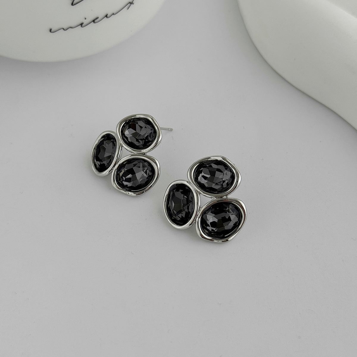 Planderful Vienna Verve Geometric Acrylic Stud Earrings Irregular Splicing Statement For Modern Women