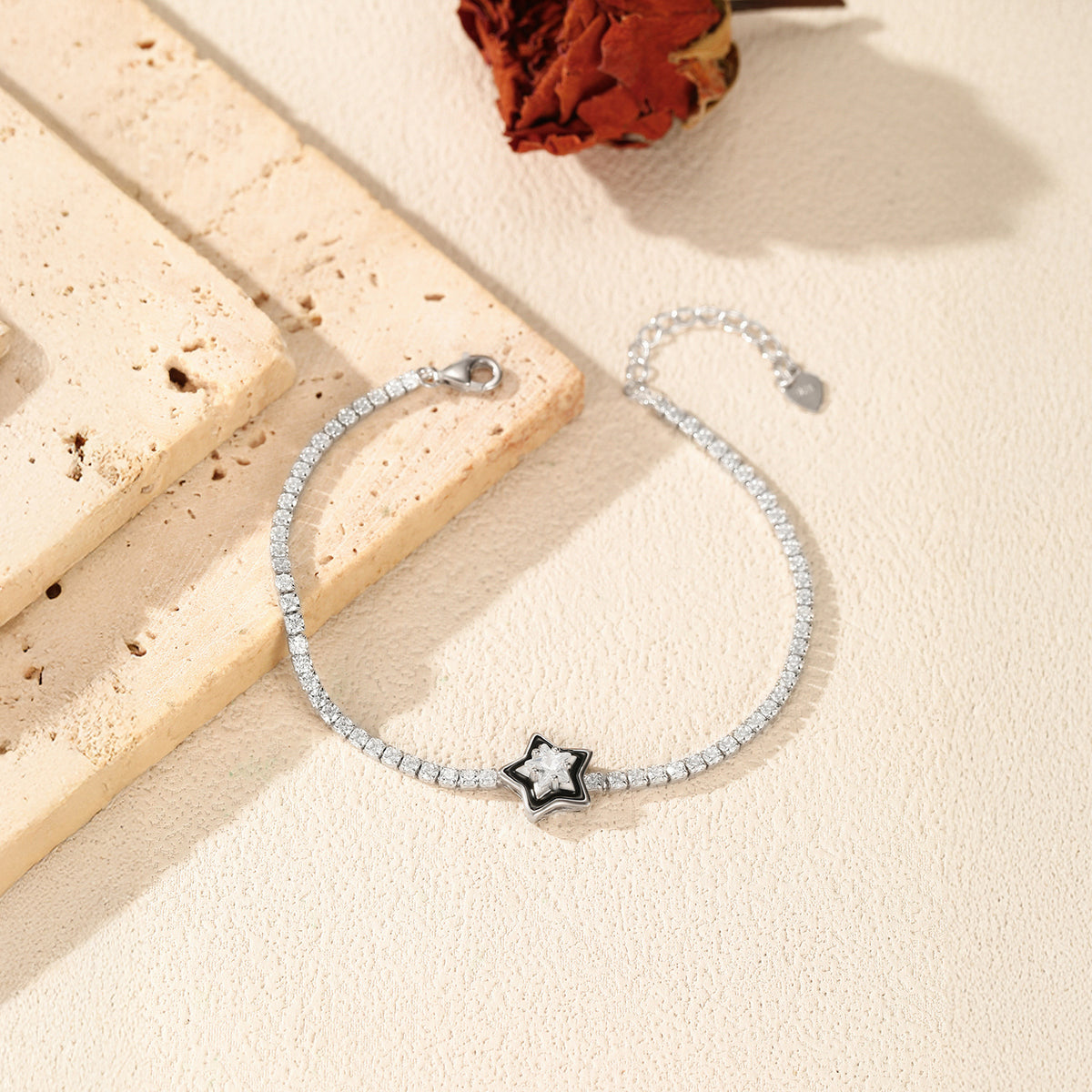 925 Sterling Silver Star Tennis Zircon Bracelet