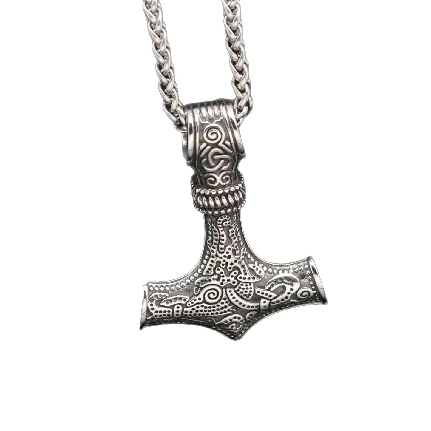 Steel Necklace – Minimalist Nordic Thor's Hammer Pendant