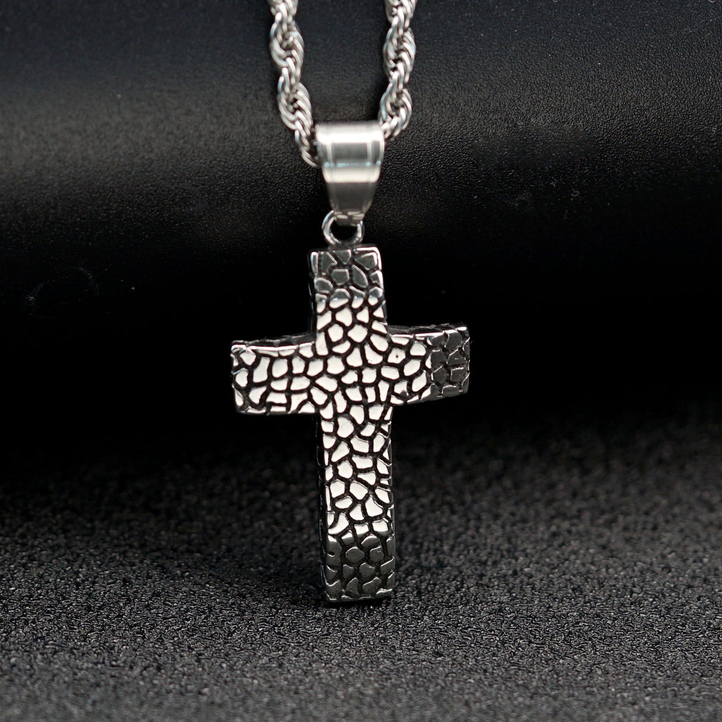 Steel Necklace - Vintage Cross Pendant Necklace