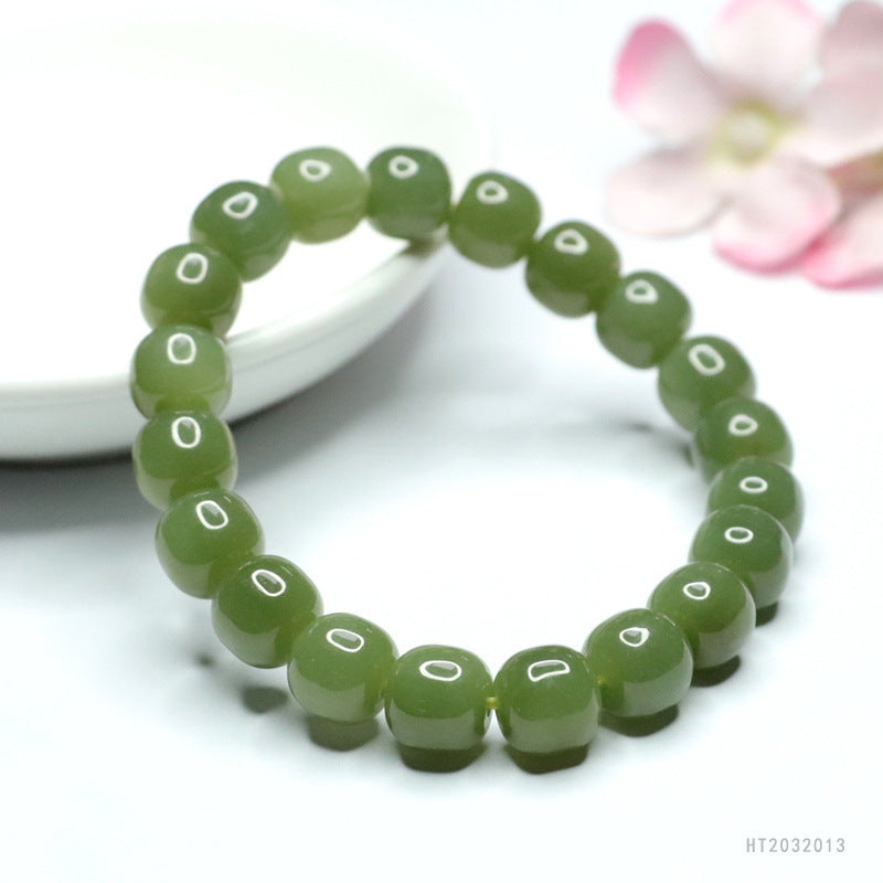 Lake Green Hetian Jade Passepartout Bracelet