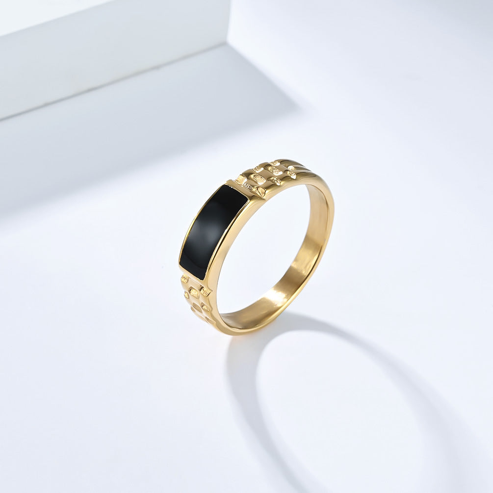 Planderful Unisex Titanium Steel Ring Cool Neutral Style Everyday Jewelry For Men And Women