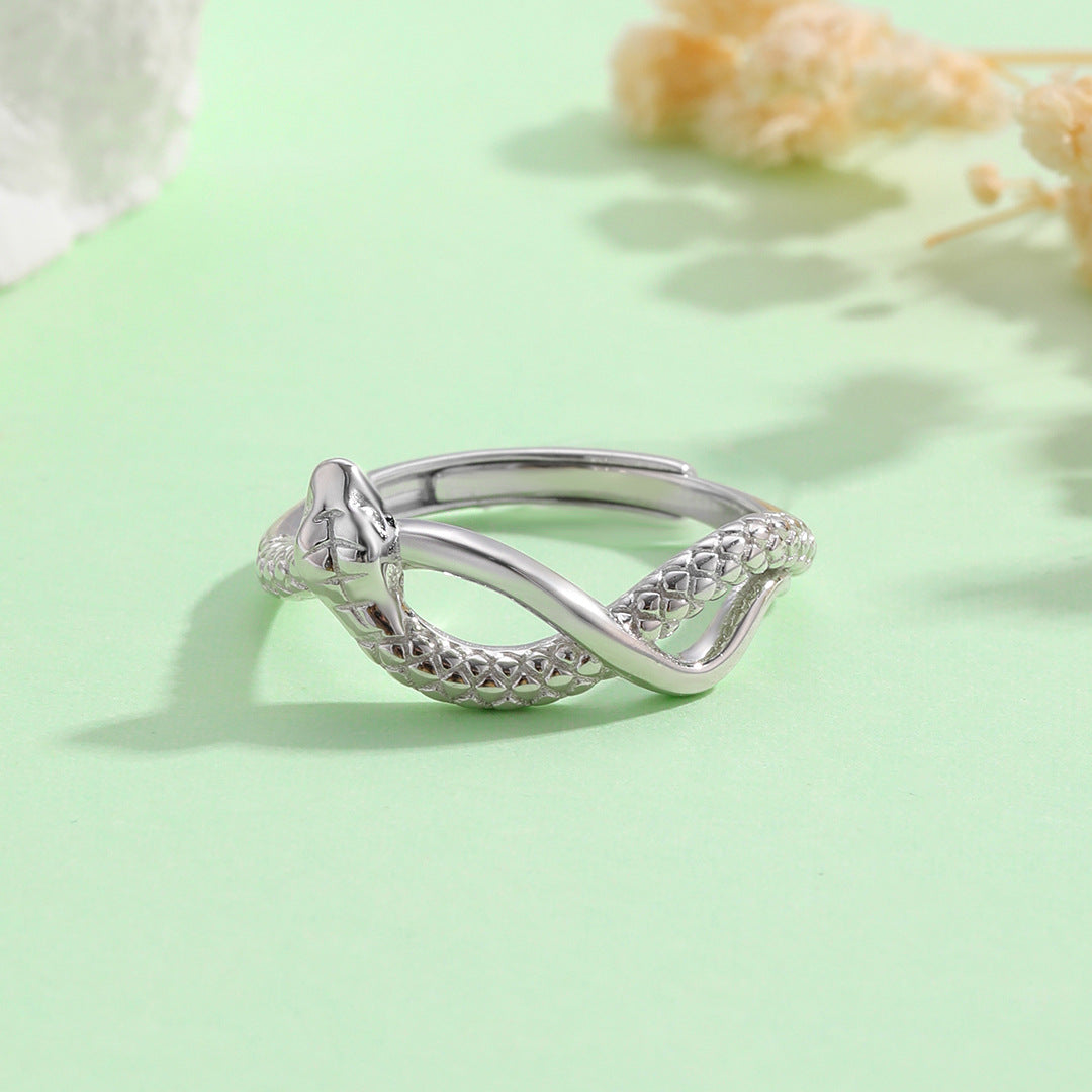 Planderful Everyday Genie S925 Sterling Silver Zodiac Snake Ring – Trendy Cool and Sweet Gift for Girlfriend