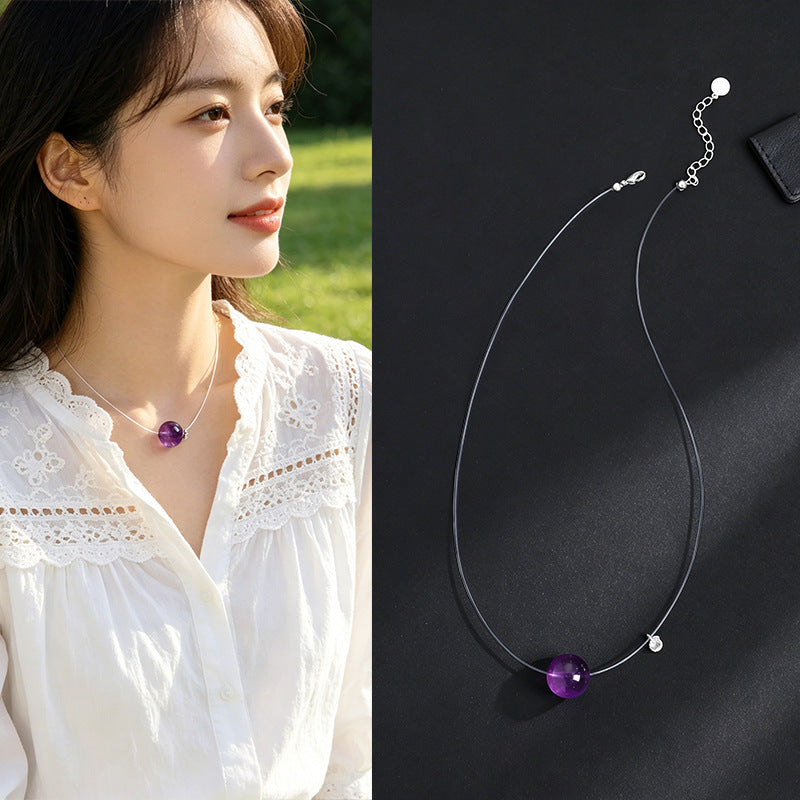 White Quartz Light-Bulb Bracelet and Necklace Set