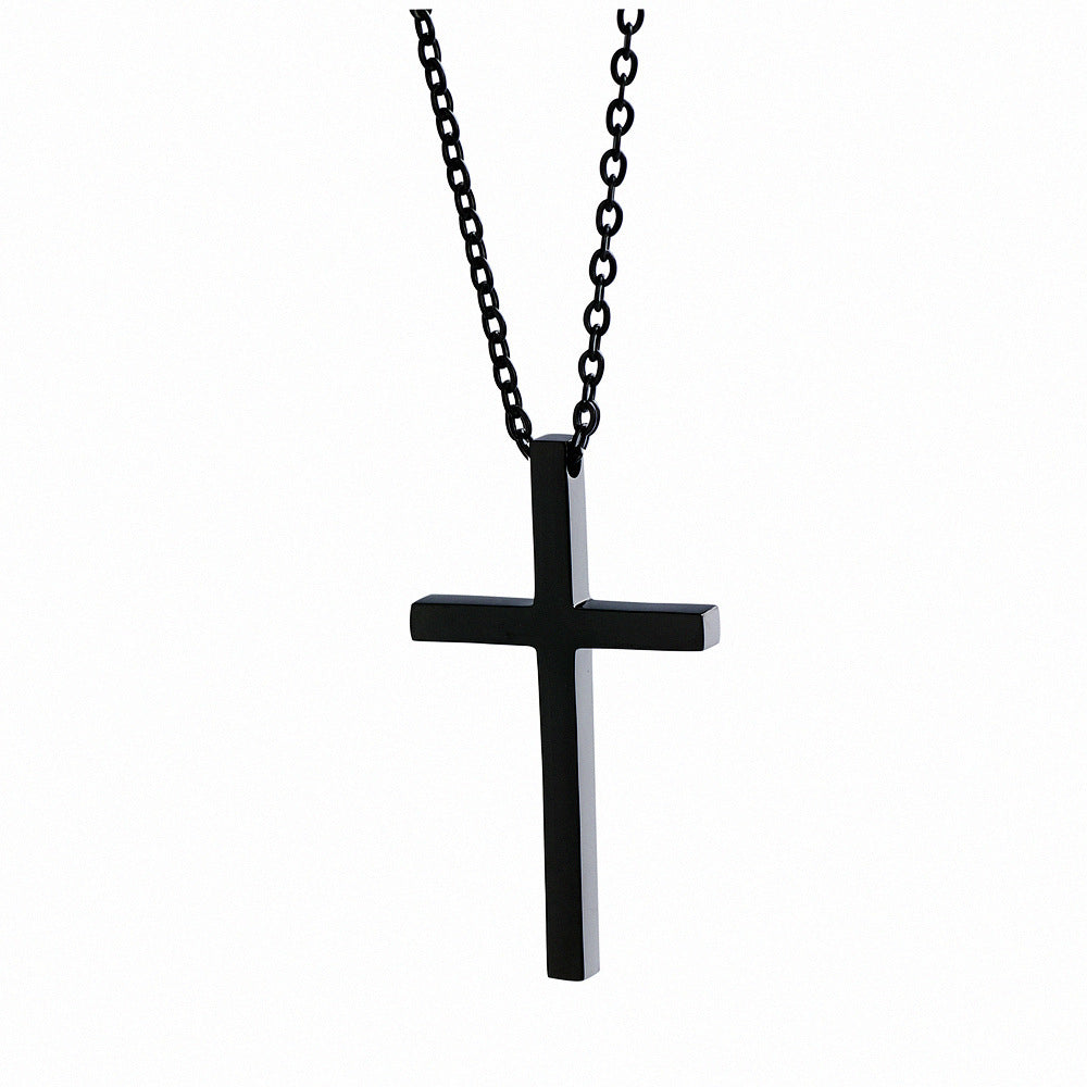 Planderful Everyday Genie Unisex Cross Necklace Titanium Steel Glossy Non Fading Durable Accessory