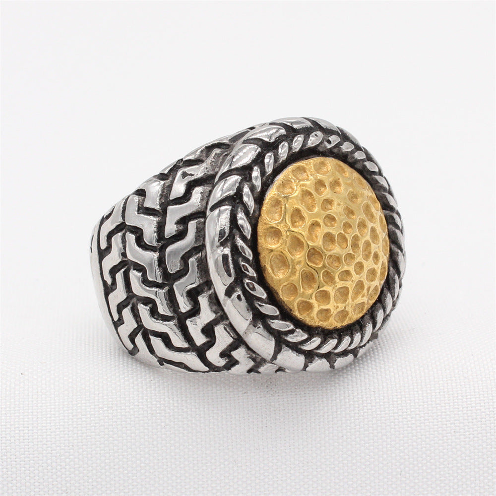 Planderful Everyday Genie – European and American Personalized Retro Men's Titanium Steel Ring