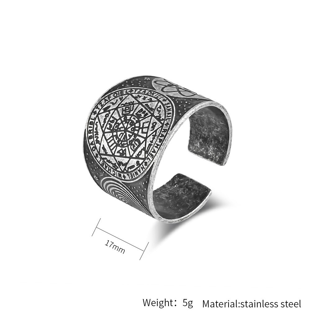 Steel Ring – Vintage Seven-Point Star Hip Hop