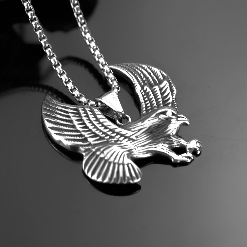 Retro Stainless Steel Men's Pendant Eagle Necklace for Him