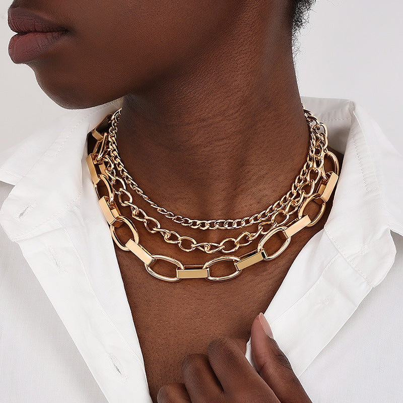 Urban Edge Cuban Chain Metal Necklace by Planderful - Vienna Verve Collection
