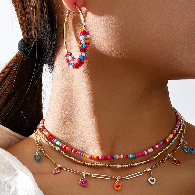 Multicolored Glass Bead Summer Jewelry Set by Planderful
