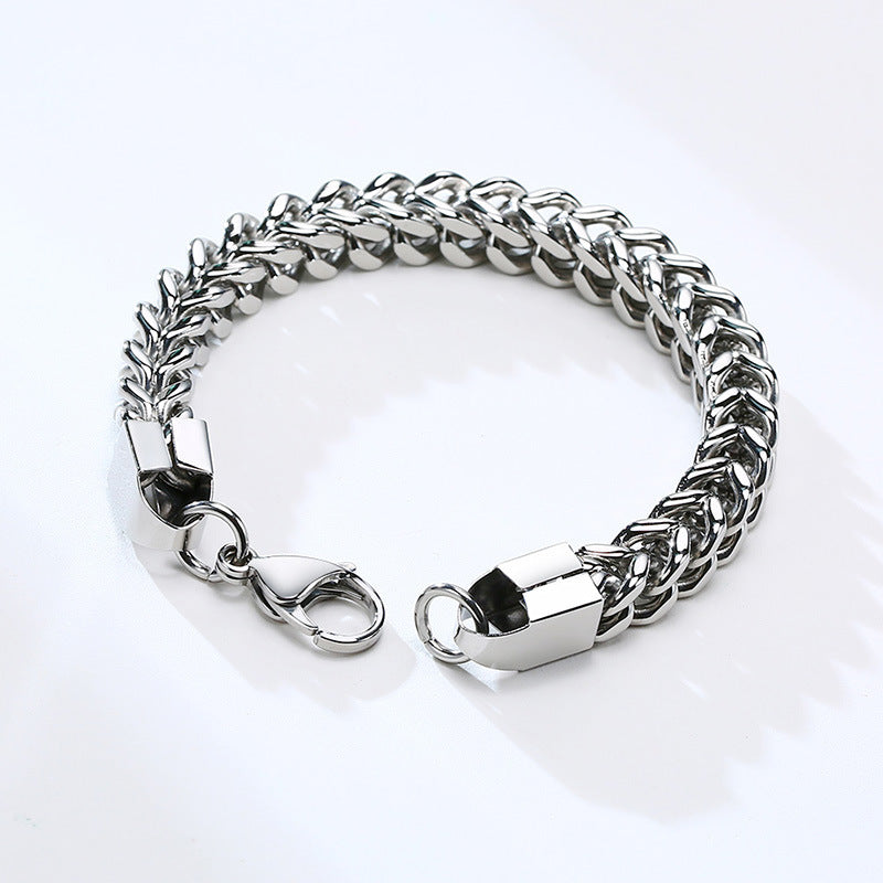 Trendy Fashion Stainless Steel Keel Chain Bracelet Steel Men's Jewelry Factory Spot