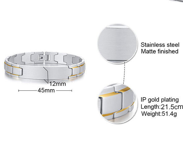 Planderful Mens Titanium Brushed Curved Bracelet Genie