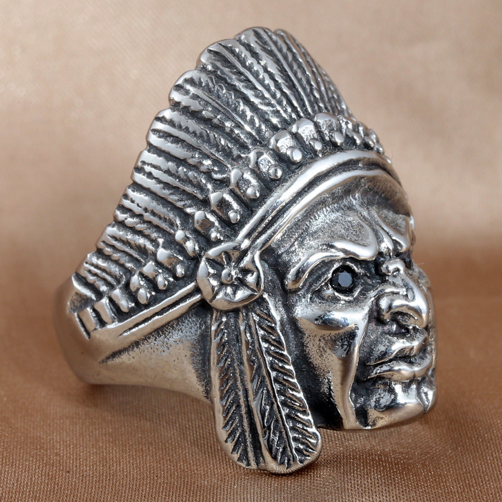 Titanium Steel Skull Ring for Men - Retro Personalized Accessory in European and American Style