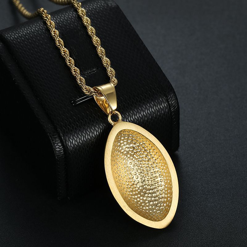 Steel Necklace – Statement Football Pendant