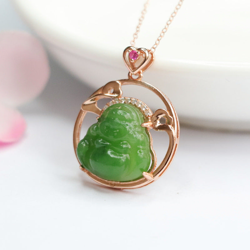 Hetian Jasper Buddha Cloud Silver Pendant — No Chain