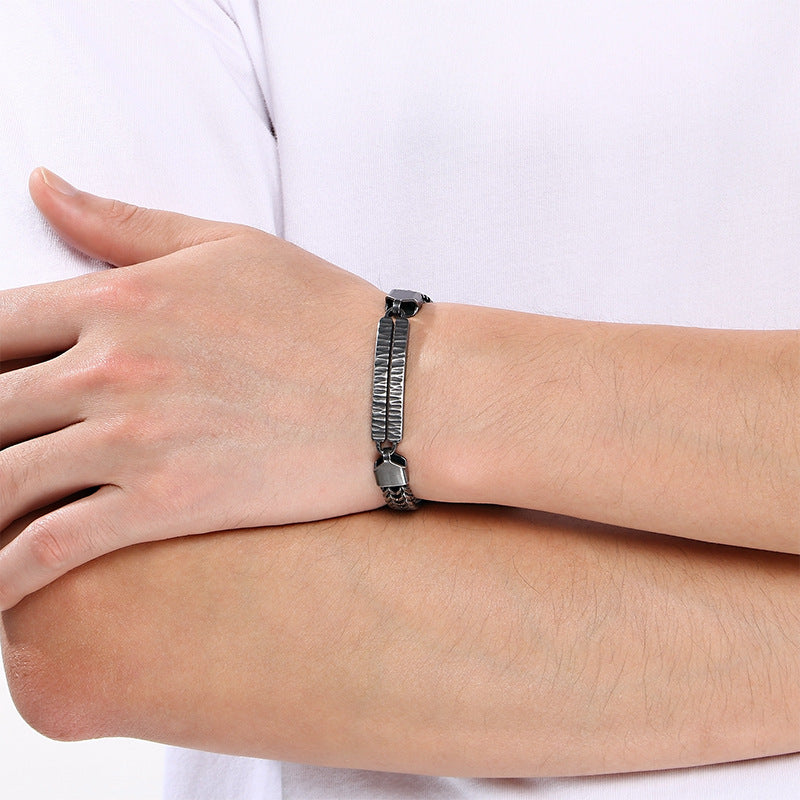 Buckle – One-Word Curved Brand Layered Keel Chain Bracelet