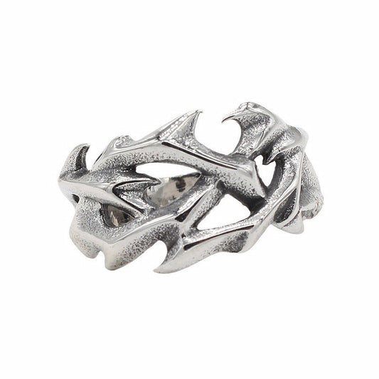 Planderful Dragon Ring Titanium Steel Unisex Gothic Flame Statement Jewelry For Men Women