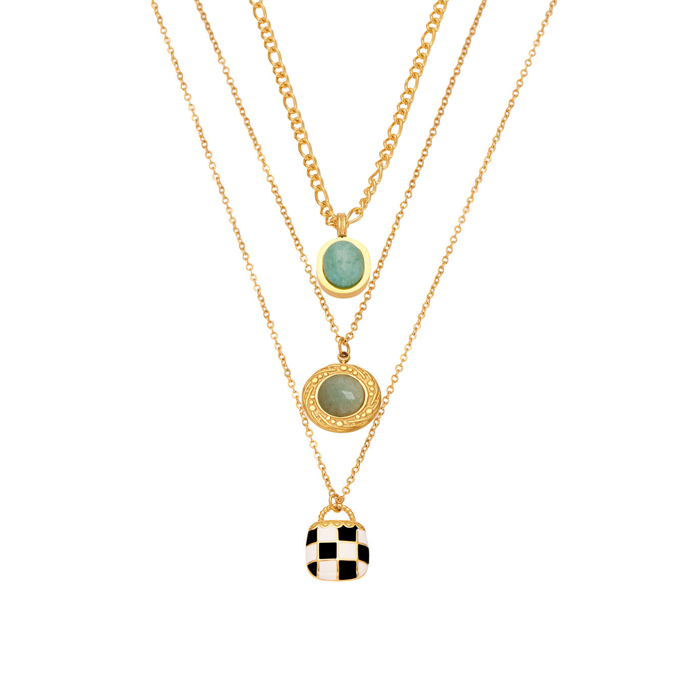 Planderful Turquoise Oval Pendant Necklace For Women