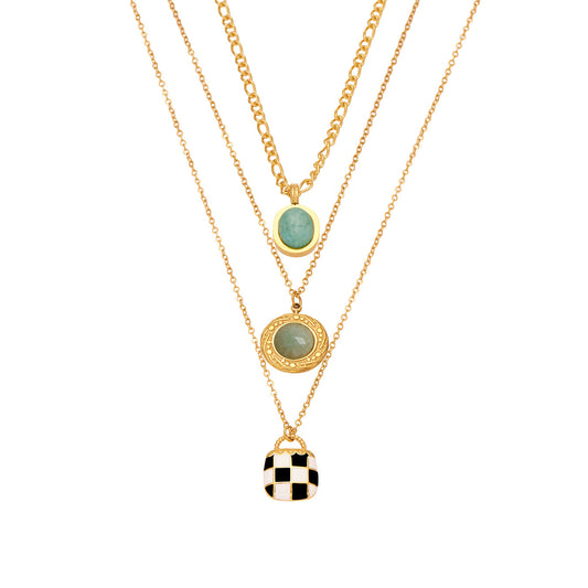 Planderful Turquoise Oval Pendant Necklace For Women