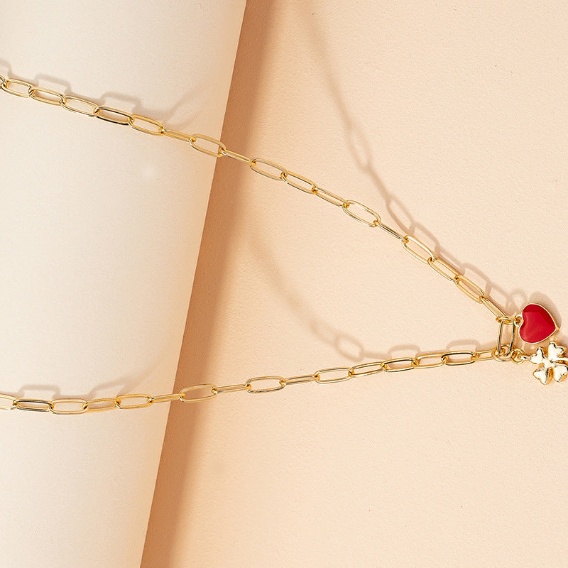 French Love Pendant Necklace with Bamboo Chain - Vienna Verve Collection