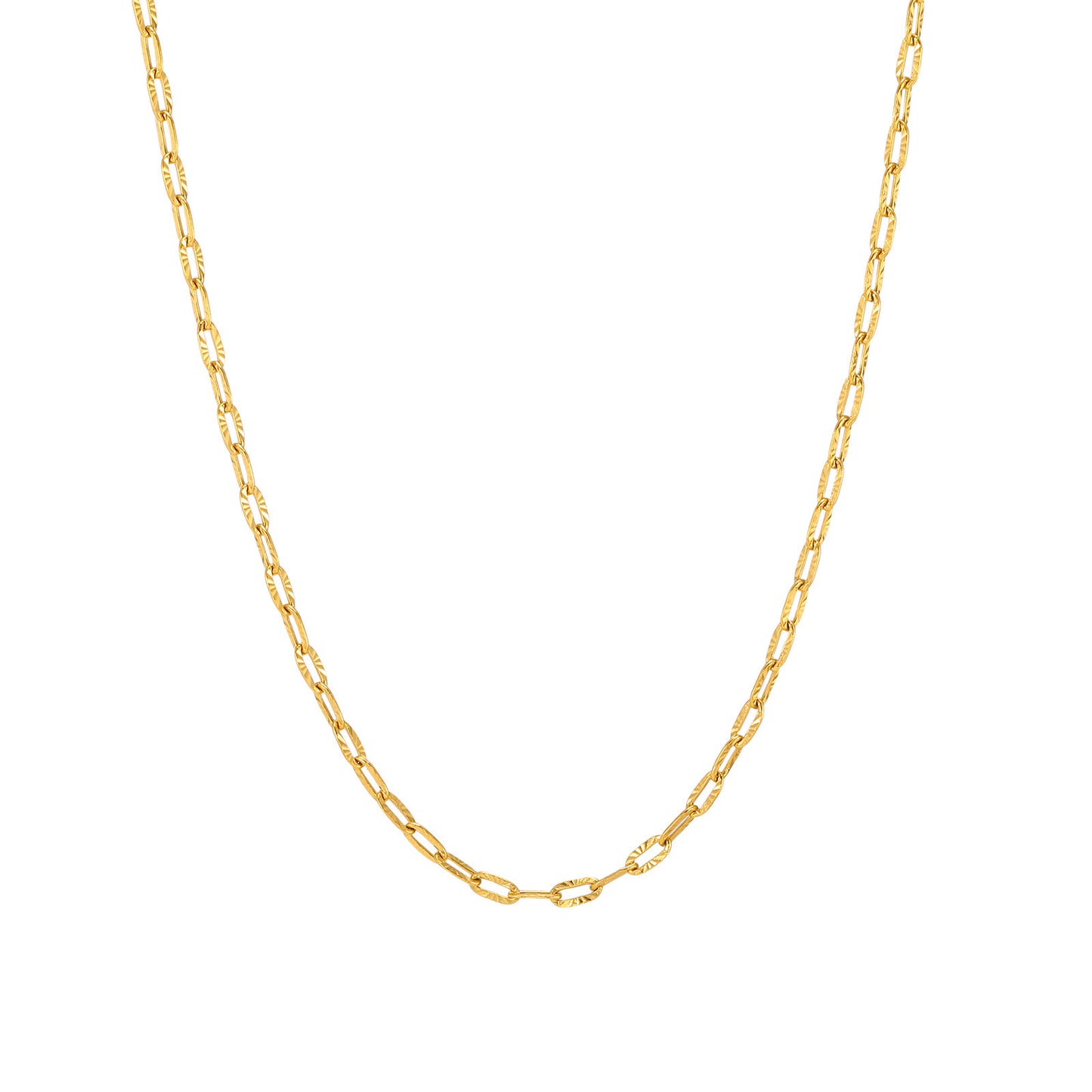 Trends Wish Stainless Steel Embossed Lip Chain Embossed Small Square Chain Character Necklace