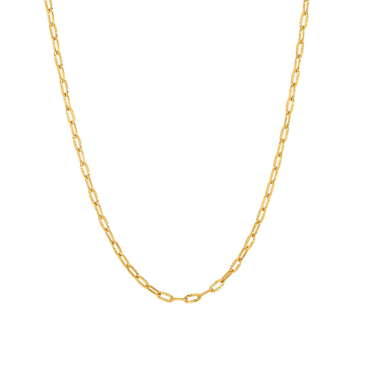Trends Wish Stainless Steel Embossed Lip Chain Embossed Small Square Chain Character Necklace
