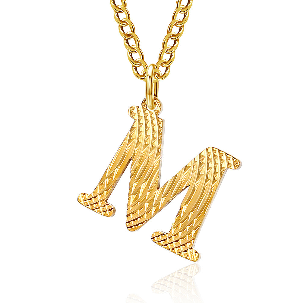 Planderful Everyday Genie Gold Plated Letter Surname Pendant For Couples Unisex Premium Magazine Style Jewelry