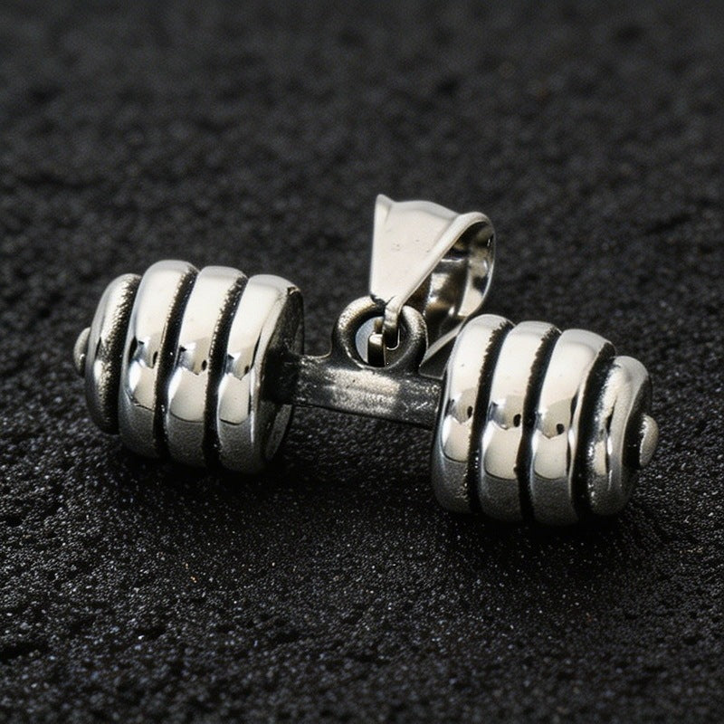 Casual Sports Fitness Pendant Retro Canvas Shoes Boxing Gloves Barbell Stainless Steel Men's Necklace