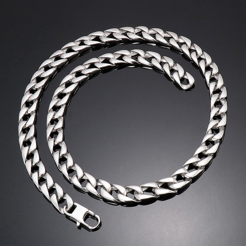 Stainless Steel Titanium Steel Grinding Necklace, Rock