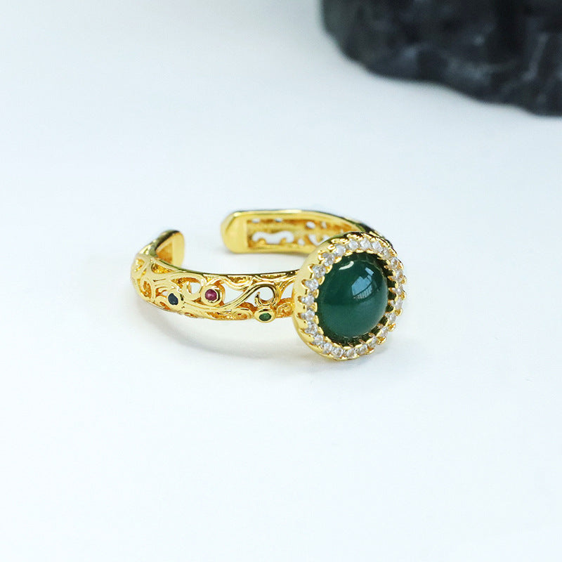 Blue-Water Jadeite Vintage Ring