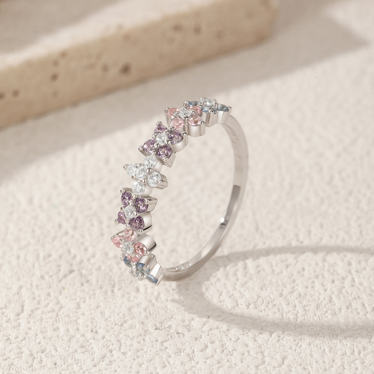 925 Sterling Silver Clover Heart Ring