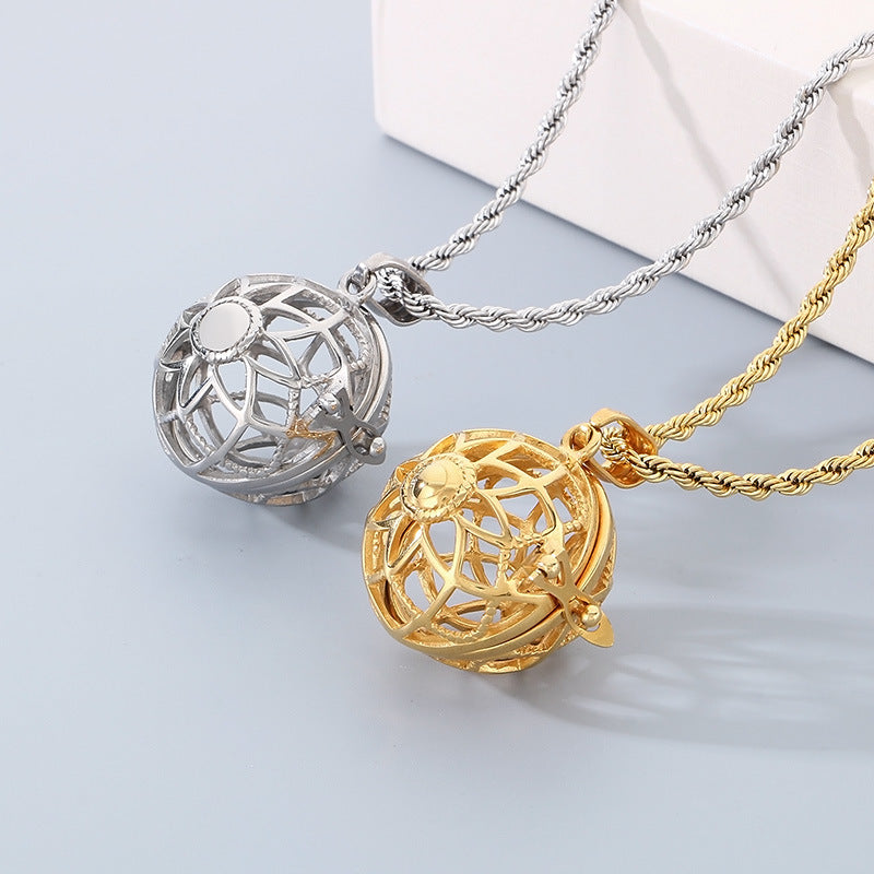 Planderful Lantern Pendant Hollow Titanium Steel Men Women