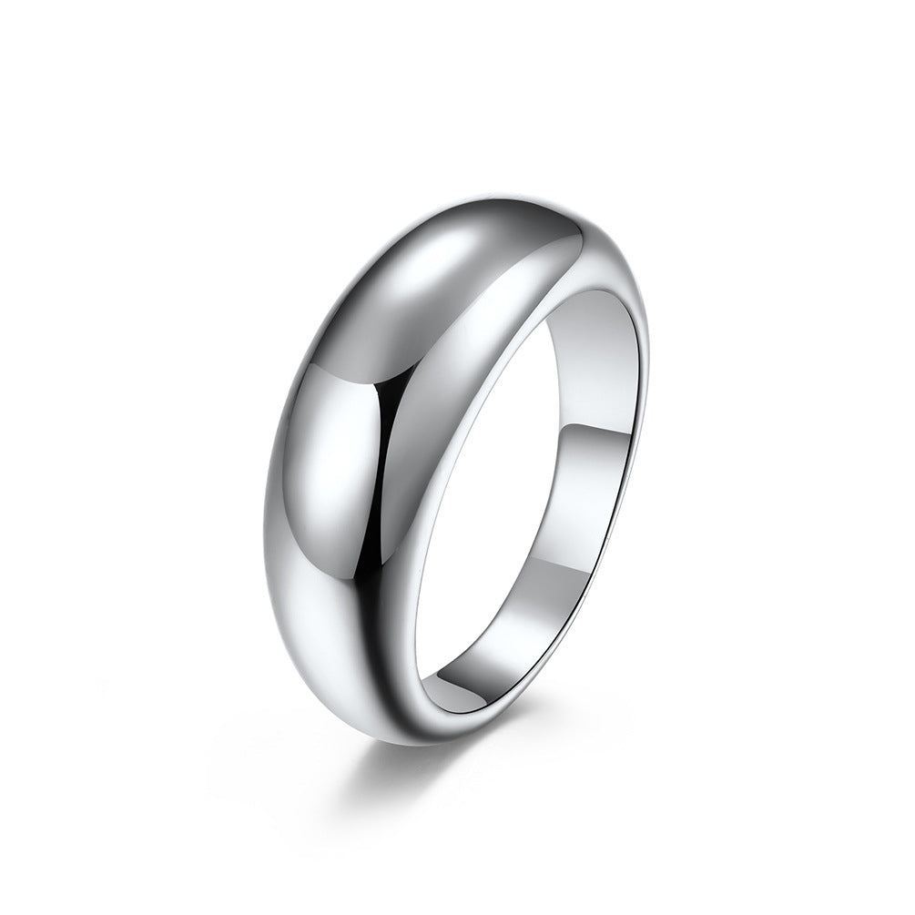 European And American Style Smooth Arc Neutral Ring Jewelry