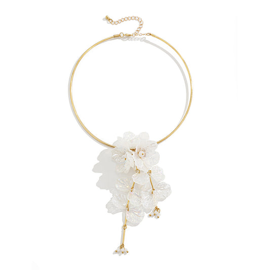 Mermaid Flower Scallop Collar Necklace