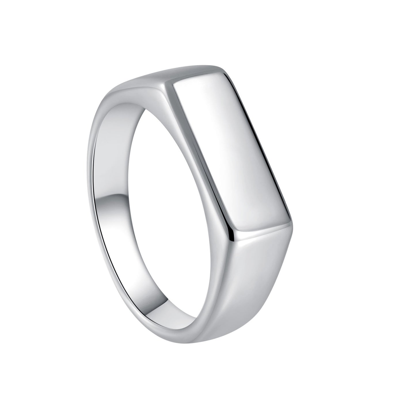 Planderful Titanium Steel Rectangular Ring Unisex Retro Personality Casting Protection Statement Jewelry
