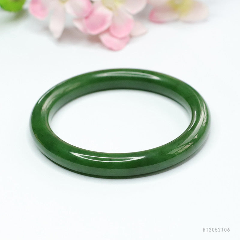 Spinach-Green Jasper Round Bangle