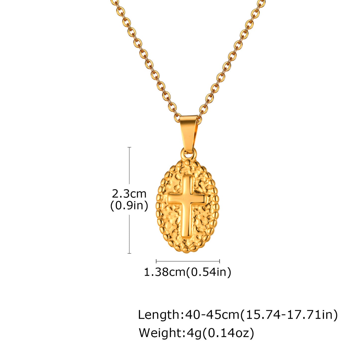 Jewelry Stainless Steel Cross Geometric Angel Pendant Gold Necklace Ladies